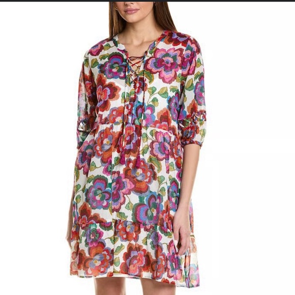 Johnny Was Dresses & Skirts - JOHNNY WAS Calanthe Lace Up Dress in Multi Size Medium